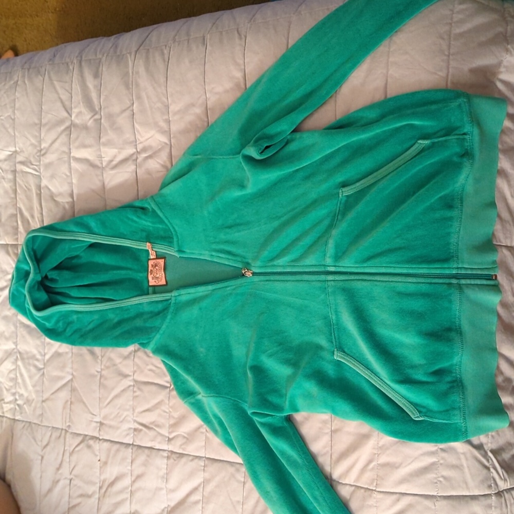 Large, juicy couture, green, zip up hoodie
